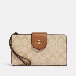 Coach Phone Wallet In Colorblock Signature Canvas